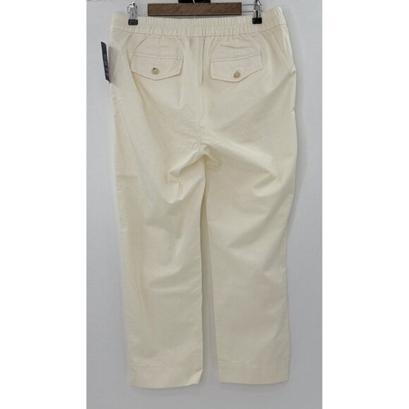 NWT Women's GAP 100% Cotton Ivory Frost Straight Leg Crop Pants Sz M Normcore‎ - Picture 2 of 11